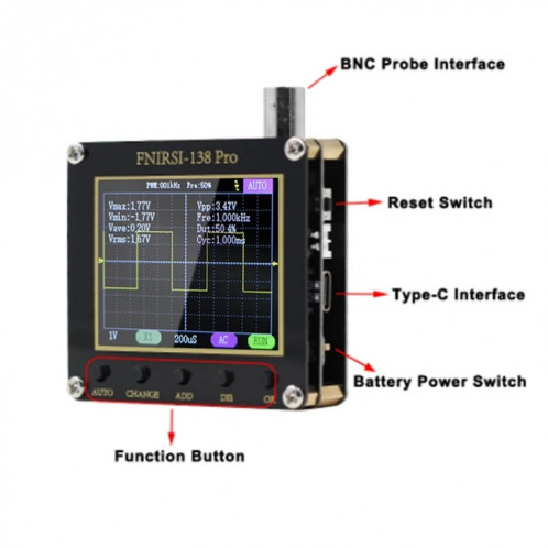 Petit oscilloscope numérique portatif de maintenance pédagogique FNIRSI, spécification : standard sans batterie SF60011062-012